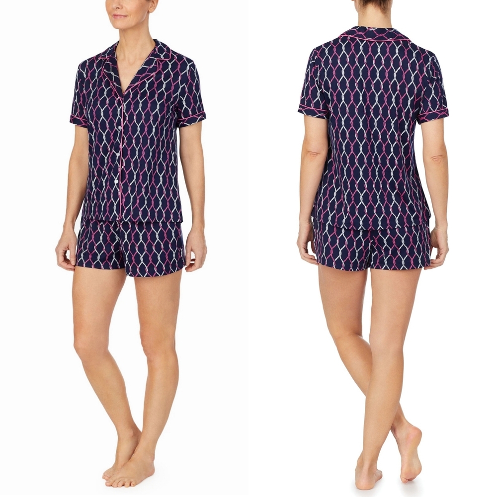 New! NAUTICA Women's Pajamas PJ 2-Piece Sleep Set Top Boxers Shorts Soft Knit
